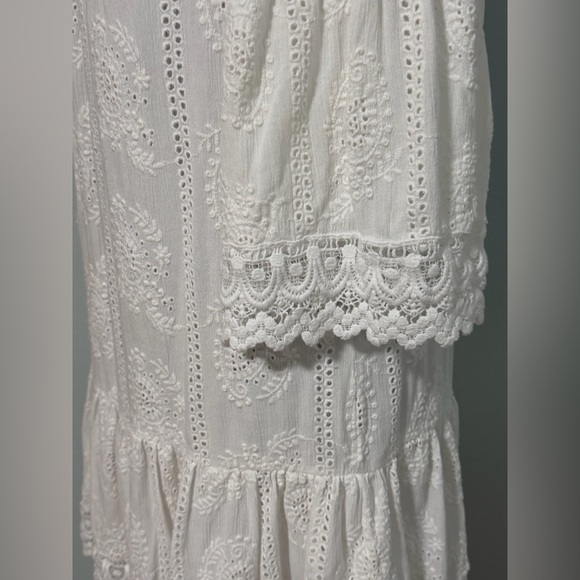 KAREN KANE Women’s Mixed Lace Trim Long Sleeve Eyelet Shift Dress- XS - Picture 7 of 9